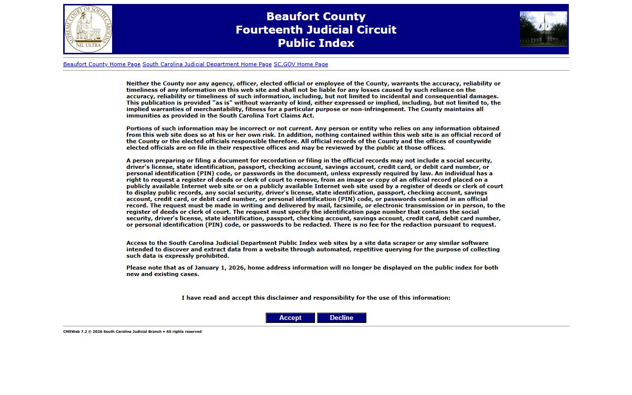 Hilton Head Island civil court records and Beaufort County Court of Common Pleas resources