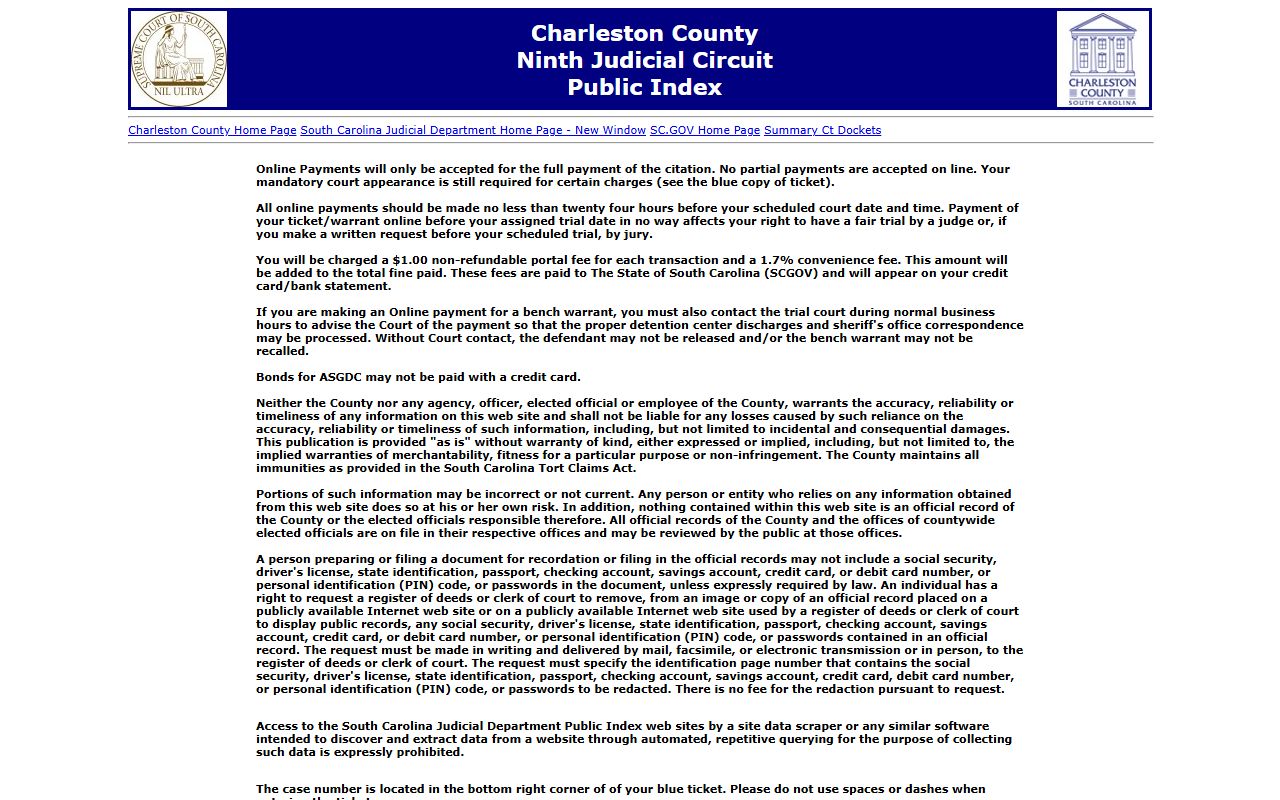 Mount Pleasant civil court records and Charleston County Court of Common Pleas resources