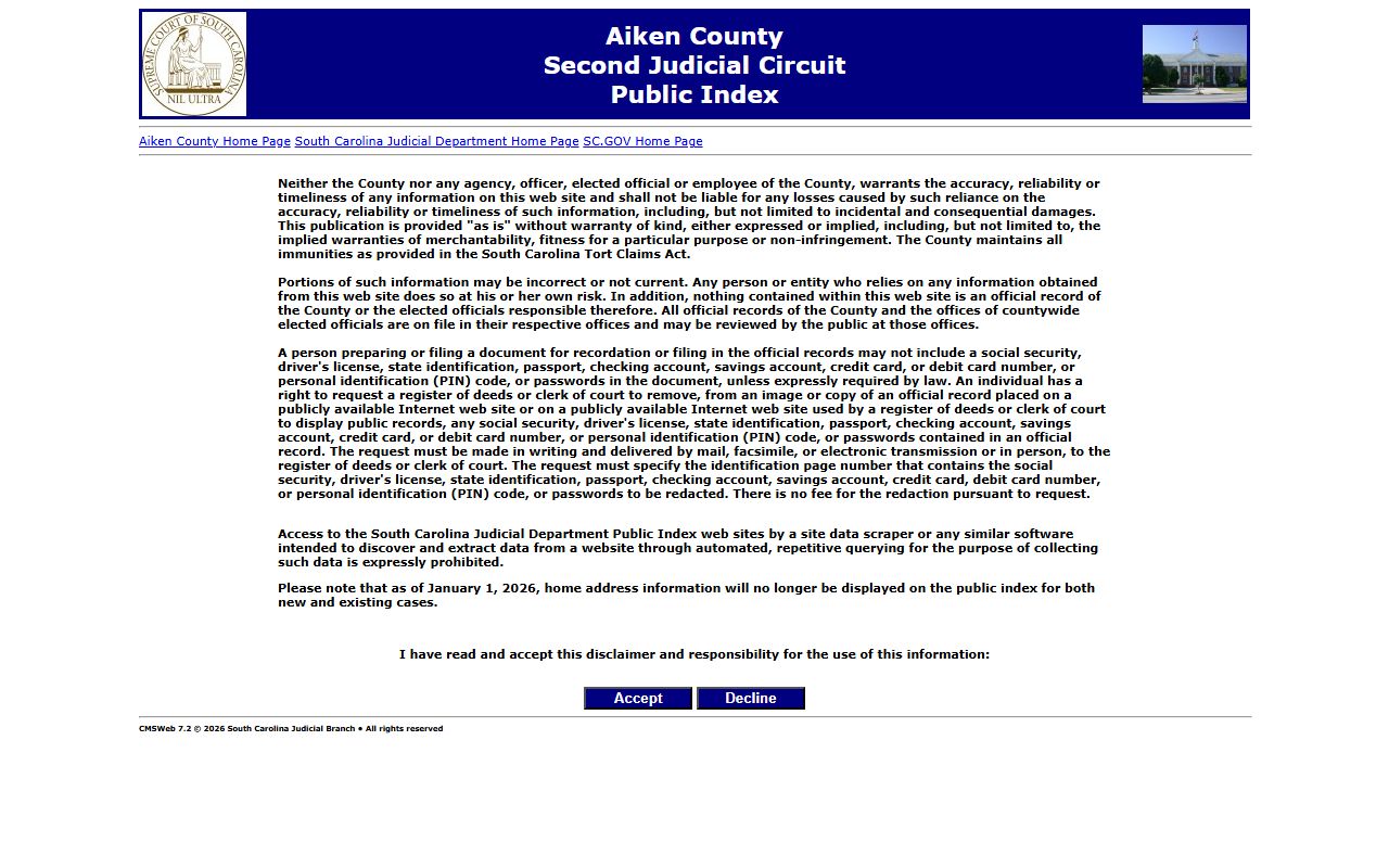 North Augusta civil court records and Aiken County Court of Common Pleas resources