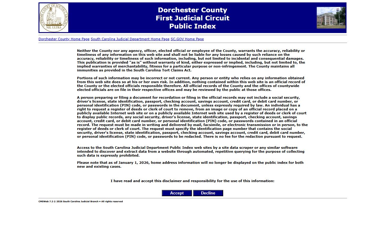 Summerville civil court records and Dorchester County Court of Common Pleas resources